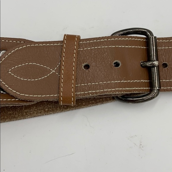 Euc Norma Kamali leather cross wide belt Small - Picture 2 of 5